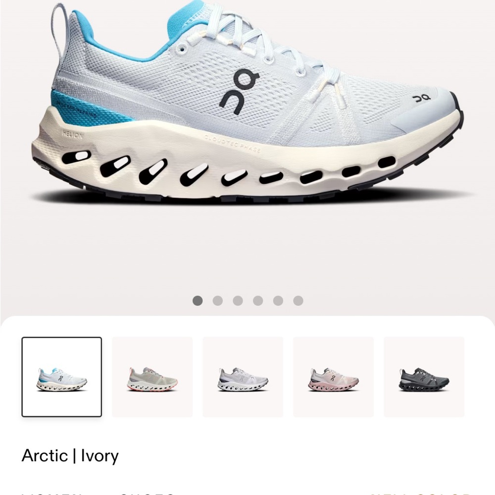 On Running Women's Sneakers in Arctic and Ivory